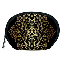 Luxury Golden Mandala Background Accessory Pouch (medium) by Wegoenart
