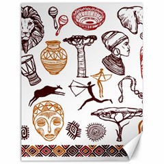 Africa Doodle Set Canvas 12  X 16  by Wegoenart