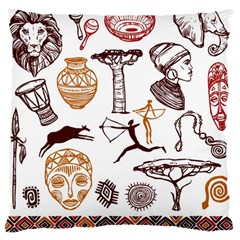 Africa Doodle Set Large Cushion Case (two Sides)