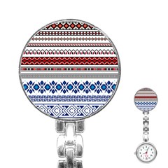 Illustration Ukrainian Folk Seamless Pattern Ornament Ethnic Ornament Border Element Stainless Steel Nurses Watch