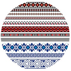 Illustration Ukrainian Folk Seamless Pattern Ornament Ethnic Ornament Border Element Wooden Bottle Opener (round)