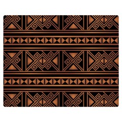 Colorful Bright Ethnic Seamless Striped Pattern Background Orange Black Colors Double Sided Flano Blanket (medium) 