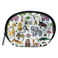 Cartoon African Animals Accessory Pouch (medium) by Wegoenart