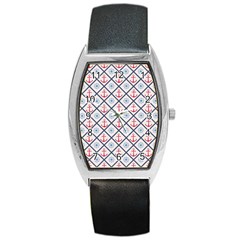 Seamless Pattern With Cross Lines Steering Wheel Anchor Barrel Style Metal Watch by Wegoenart