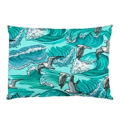 Sea Waves Seamless Pattern Pillow Case (two Sides) by Wegoenart