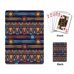 Bohemian Ethnic Seamless Pattern With Tribal Stripes Playing Cards Single Design (rectangle) by Wegoenart