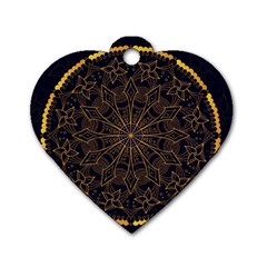 Luxury Mandala Background Dog Tag Heart (two Sides) by Wegoenart