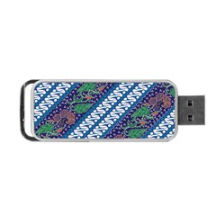 Indonesian Combination Batik With Dominant Blue Color Portable Usb Flash (one Side) by Wegoenart