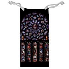 Chartres Cathedral Notre Dame De Paris Amiens Cath Stained Glass Jewelry Bag by Wegoenart