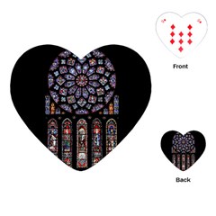 Chartres Cathedral Notre Dame De Paris Amiens Cath Stained Glass Playing Cards Single Design (heart) by Wegoenart