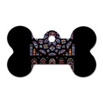 Chartres Cathedral Notre Dame De Paris Amiens Cath Stained Glass Dog Tag Bone (Two Sides) Back