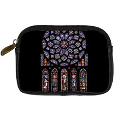 Chartres Cathedral Notre Dame De Paris Amiens Cath Stained Glass Digital Camera Leather Case by Wegoenart