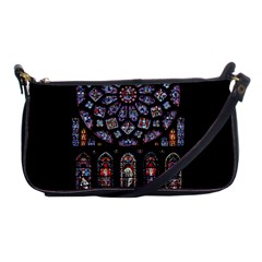 Chartres Cathedral Notre Dame De Paris Amiens Cath Stained Glass Shoulder Clutch Bag by Wegoenart