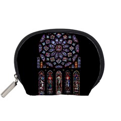 Chartres Cathedral Notre Dame De Paris Amiens Cath Stained Glass Accessory Pouch (small) by Wegoenart