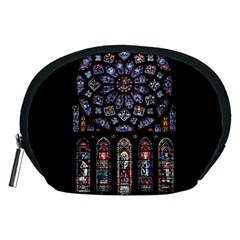 Chartres Cathedral Notre Dame De Paris Amiens Cath Stained Glass Accessory Pouch (medium) by Wegoenart