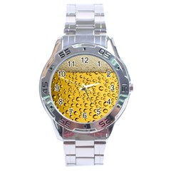 Beer Bubbles Stainless Steel Analogue Watch