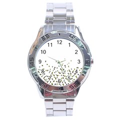 Multicolor Leaves Motif Pattern Print Stainless Steel Analogue Watch by dflcprintsclothing