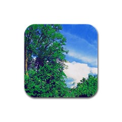The Deep Blue Sky Rubber Square Coaster (4 Pack)  by Fractalsandkaleidoscopes