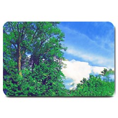 The Deep Blue Sky Large Doormat  by Fractalsandkaleidoscopes