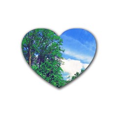The Deep Blue Sky Rubber Coaster (heart)  by Fractalsandkaleidoscopes