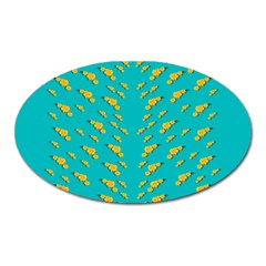 Sakura In Yellow And Colors From The Sea Oval Magnet by pepitasart