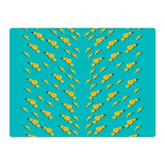 Sakura In Yellow And Colors From The Sea Double Sided Flano Blanket (mini)  by pepitasart