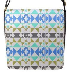 Multicolored Geometric Pattern Flap Closure Messenger Bag (s) by dflcprintsclothing