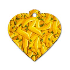 Geometric Bananas Dog Tag Heart (one Side) by Sparkle