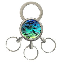 Digital Abstract 3-ring Key Chain by Sparkle
