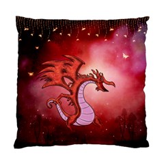 Funny Cartoon Dragon With Butterflies Standard Cushion Case (one Side) by FantasyWorld7