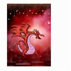 Funny Cartoon Dragon With Butterflies Large Garden Flag (Two Sides)