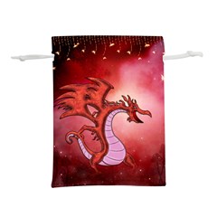 Funny Cartoon Dragon With Butterflies Lightweight Drawstring Pouch (M)