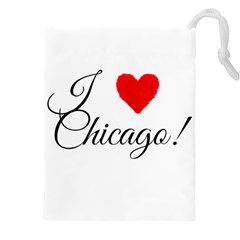 I Heart Chicago  Drawstring Pouch (4xl) by FunnyStatementsandSlogans