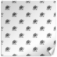 Stylized Black And White Floral Print Canvas 12  X 12 