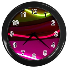 Neon Wonder Wall Clock (black) by essentialimage