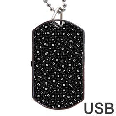 Black And White Intricate Geometric Print Dog Tag Usb Flash (two Sides) by dflcprintsclothing