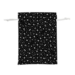 Black And White Intricate Geometric Print Lightweight Drawstring Pouch (l) by dflcprintsclothing