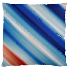 Blue White Large Flano Cushion Case (two Sides) by Sparkle