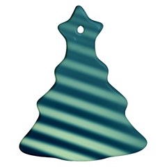 Blue Strips Christmas Tree Ornament (two Sides) by Sparkle
