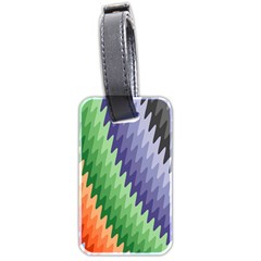 Zigzag Waves Luggage Tag (two Sides) by Sparkle