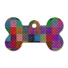 Random Colors Hexagon Dog Tag Bone (two Sides) by Sparkle