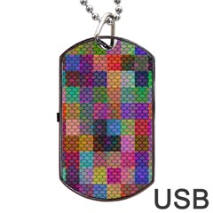 Random Colors Hexagon Dog Tag Usb Flash (one Side) by Sparkle