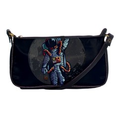 Illustration Drunk Astronaut Shoulder Clutch Bag