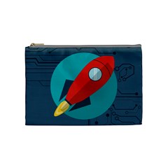 Rocket With Science Related Icons Image Cosmetic Bag (medium) by Vaneshart