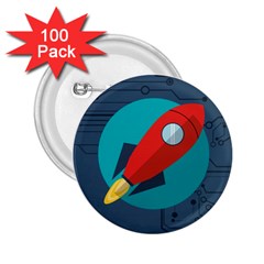 Rocket With Science Related Icons Image 2 25  Buttons (100 Pack) 