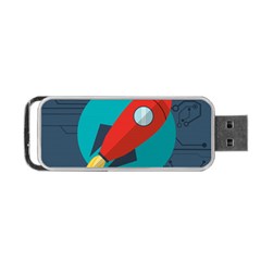 Rocket With Science Related Icons Image Portable Usb Flash (one Side)