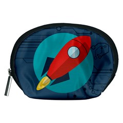 Rocket With Science Related Icons Image Accessory Pouch (medium)