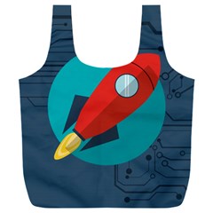 Rocket With Science Related Icons Image Full Print Recycle Bag (xxl) by Vaneshart