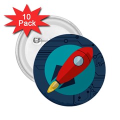 Rocket With Science Related Icons Image 2 25  Buttons (10 Pack) 