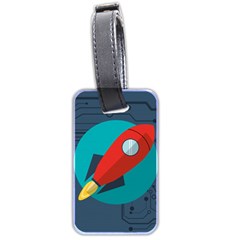 Rocket With Science Related Icons Image Luggage Tag (two Sides)